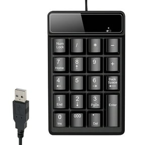LEHOZIHEQ Wired Number Pad, USB Numeric Keypad 19 Key Number Keypad Keyboard for Laptop PC Computer Notebook, Big Print Letters