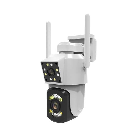 LEHOZIHEQ Wireless Security Camera, 5G/2.4G WiFi, Dual Lens Camera Outdoor, Motion Tracking, Night Version, No-Monthly Fees, Power Cord, Works with Wireless Camera System