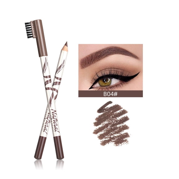 LEHOZIHEQ Wooden Eyebrow Pencil – Waterproof, Double-Ended Pencil with Sharpener & Spoolie Brush, Cruelty-Free
