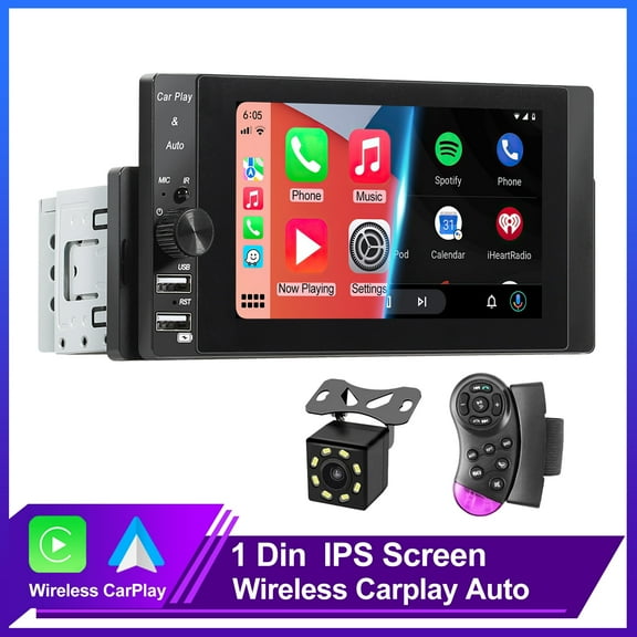 LEHX 1din Car Stereo Wireless Carplay Android Auto HD IPS Screen Car Radio Audio Double USB BT Head Unit Autoradio