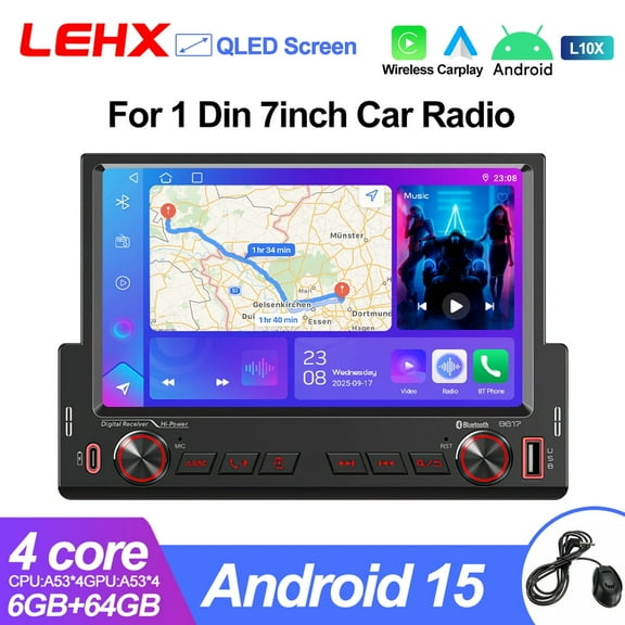 LEHX L10X Universal 1 Din 7 inch Car Radio Android Auto Carplay Multimedia For Lada Toyota Nissan Ford VW GPS Stereo Autoradio