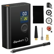LEICESTERCN Tire Inflator 150PSI 6000mAh Air Compressor with LED Emergency Light Automatic Fill / Stop and Memory Function Compatible with / Balls / Car included 4 Types of Nozzles Storage Bag