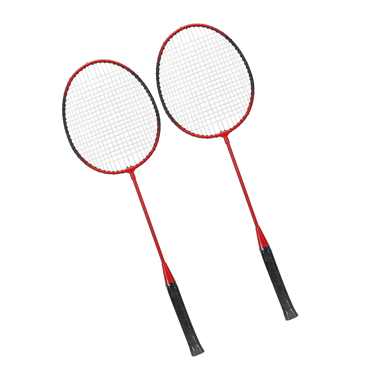 LEIJIAER Starter Portable Grip Handle Badminton Set Head-Heavy for Beginners, 2 People, 2 Piece Set with Comfortable Grip Iron Alloy Racquets Red 27.16 inches / 69.00 cm