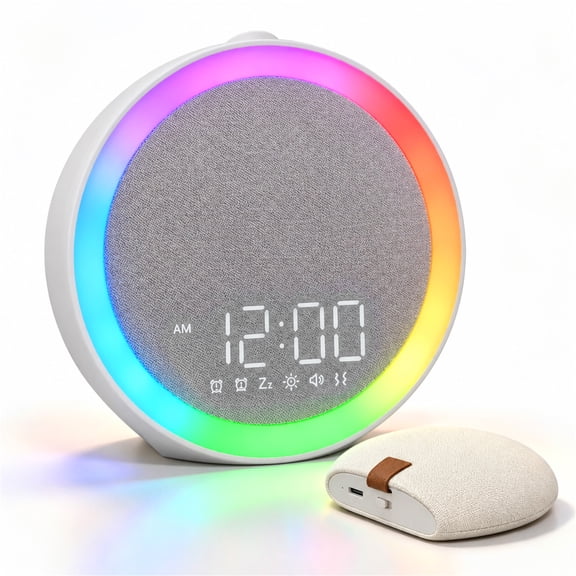 LEIKE Extra Loud Alarm Clock with Wireless Bed Shaker, Dual Alarm with Light Wake Up for Heavy Sleepers & Hearing Impaired, Type-C Charger, Grey