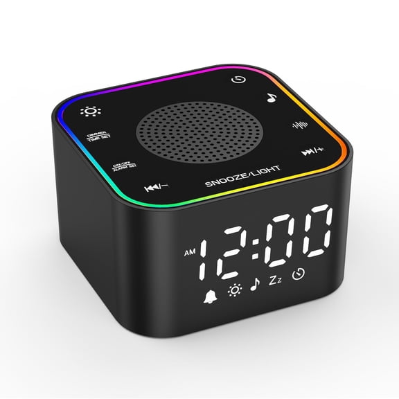 LEIKE Alarm Clock with Sound Machine for Sleeping, Night Light, 30 Sounds, Travel Size, Easy to Use for teen, adult, senior, Bedroom Nursery
