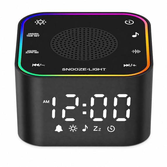 LEIKE Digital Alarm Clock with Sound Machine for Baby Kids Adults, 30 Sounds Sleep Timer for Bedroom