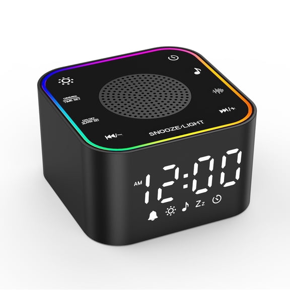 LEIKE Alarm Clock with Sound Machine for Sleeping, Night Light, 30 Sounds, 5-480 Min Sleep Timer, Travel Size, Easy to Use for adults, seniors