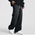 thumbnail image 1 of LEISFRE Hip Hop Street Style Men’s Straight Leg Pants – 100% Cotton Washed Distressed Casual Sports Long Pants, Loose Fit, 1 of 7