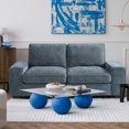 thumbnail image 1 of LEISLAND 73" Sectional Couches for Living Room, Modular Sofa Loveseat with Storage&USB Port, Modern Couches&Sofas with Low-Back Cushion and Detachable Cover(Blue), 1 of 8