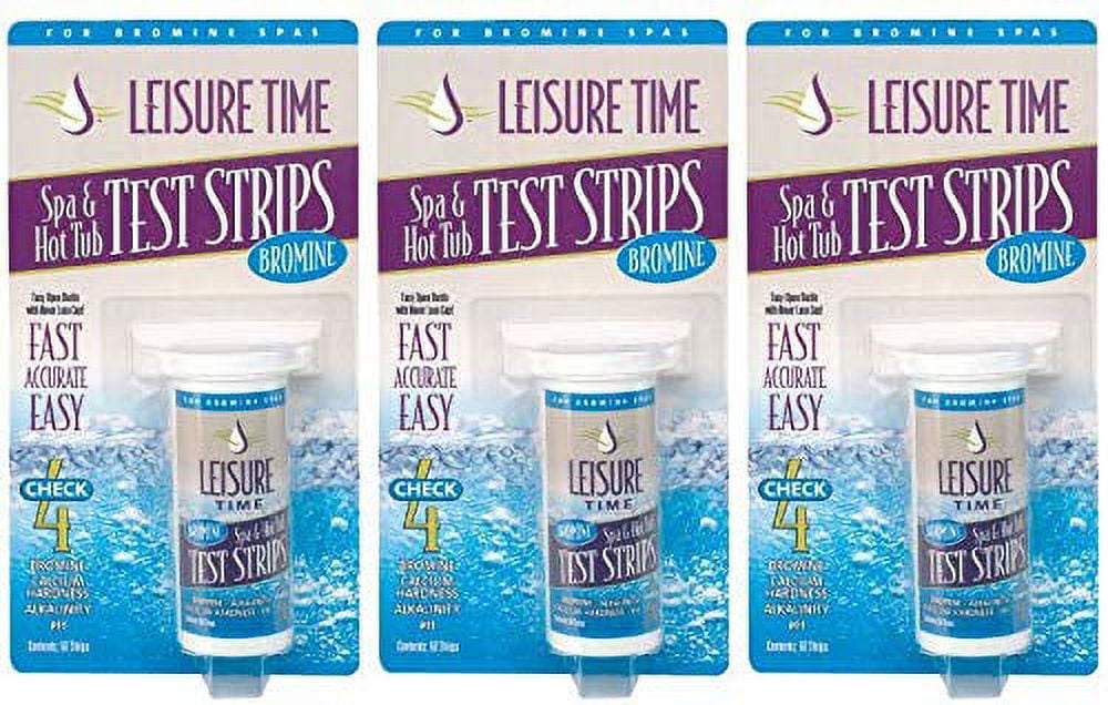 LEISURE TIME Spa & Hot Tub Test Strips Bromine 4 Way Test Strips Simple
