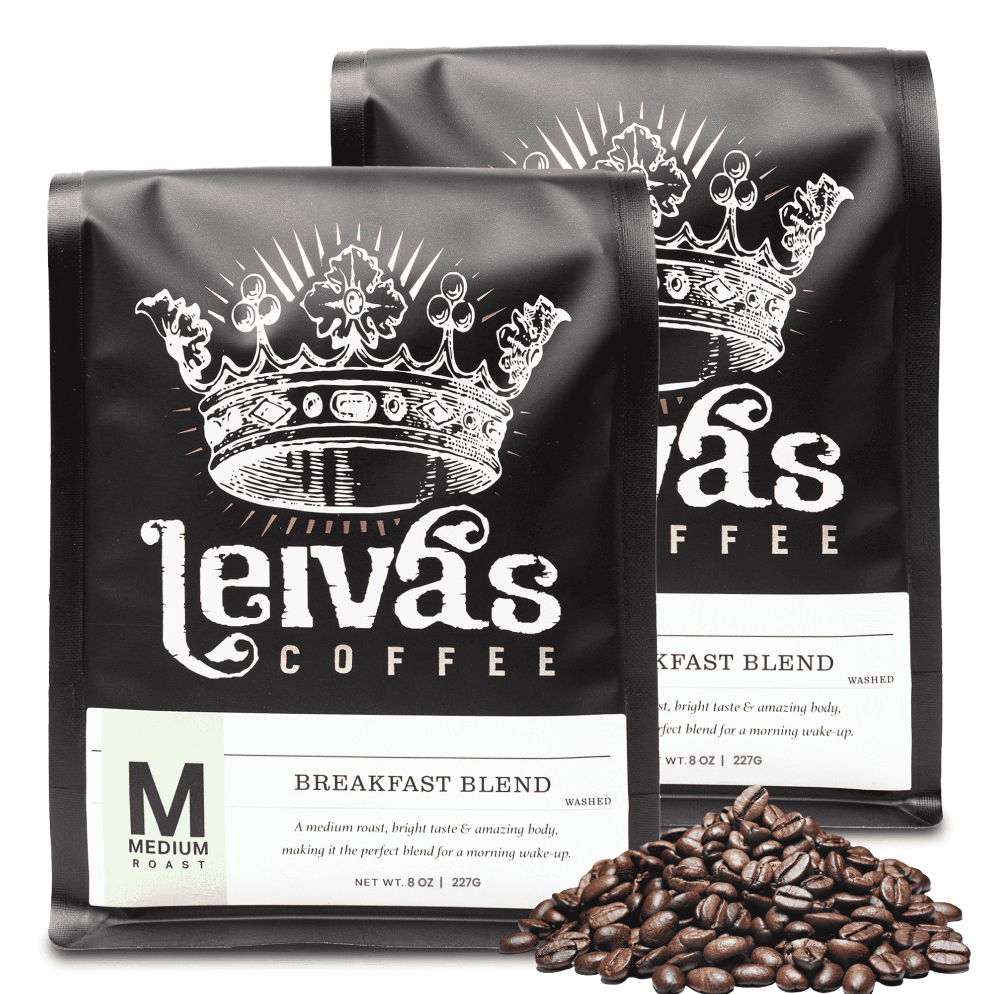 Leiva’s Breakfast Blend Medium Roast Coffee (8oz), Roasted to Order, Small Batch Guatemalan Beans – Organic Single Origin Coffee Beans - Low Acidity Medium Roast for Drip & French Press Brez