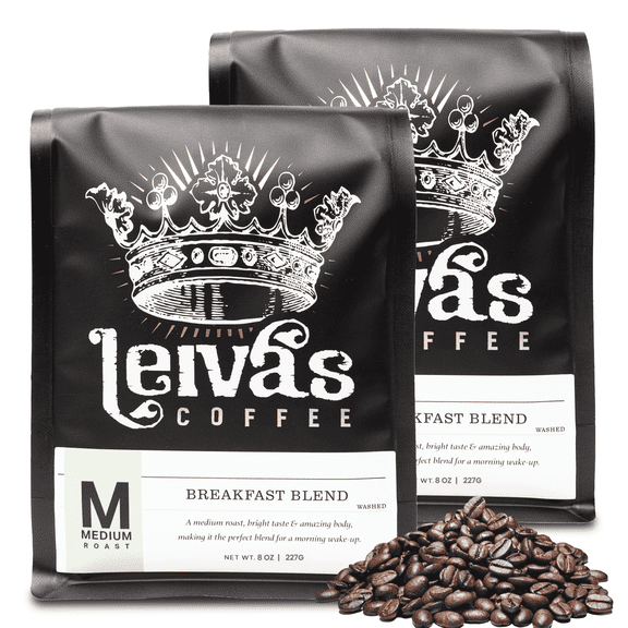 Leivas Breakfast Blend Medium Roast Coffee (8oz), Roasted to Order, Small Batch Guatemalan Beans Organic Single Origin Coffee Beans - Low Acidity Medium Roast for Drip & French Press Brez