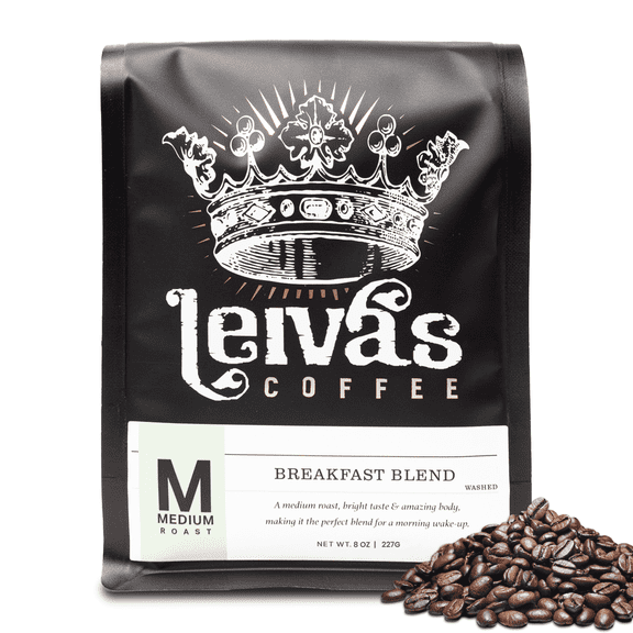 Leivas Breakfast Blend Medium Roast Coffee (8oz), Roasted to Order, Small Batch Guatemalan Beans Organic Single Origin Coffee Beans - Low Acidity Medium Roast for Drip & French Press Brews