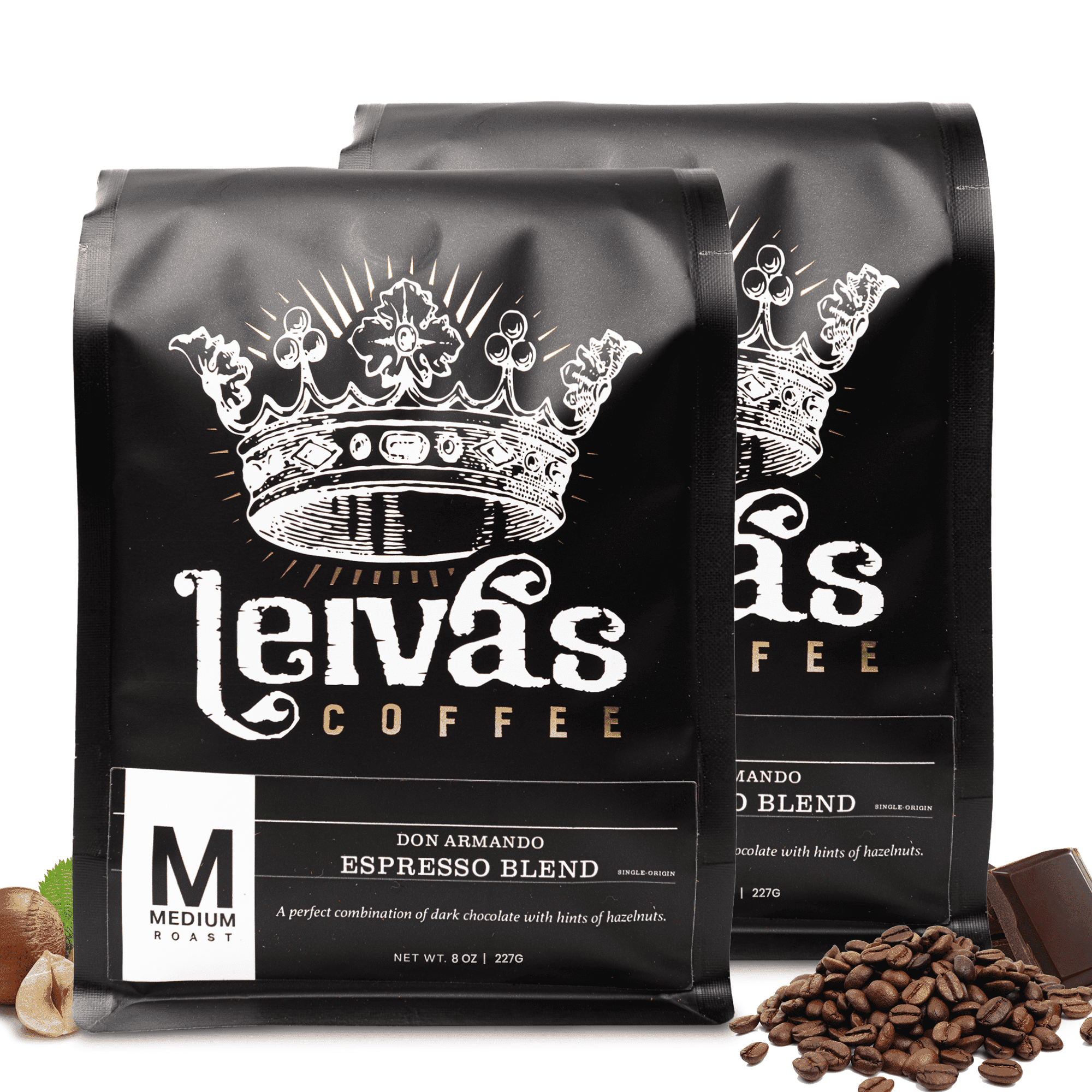 Leiva’s Medium Roast Espresso Beans (8oz), Roasted to Order, Micro-Lot Guatemalan Beans – Don Armando Espresso Coffee Bean w/ Chocolate, Citrus & Hazelnut Notes - Smooth, Low Acidity Roast (2 Pack)