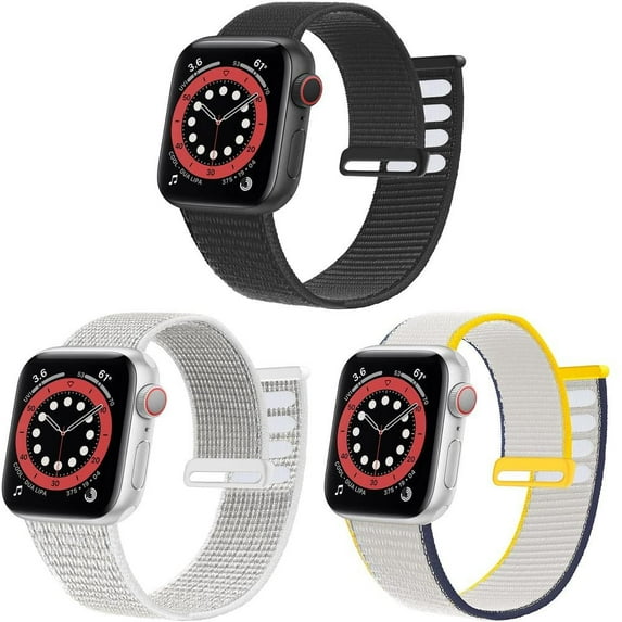 LEIXIUER 1/2/3Pack Adjustable Nylon Sport Loop for Apple Watch Bands 49mm 45mm 44mm 40mm 41mm 38mm 42mm for Women Men, Elastic Braided Velcro Bands Wristbands for iWatch Series 8 7 SE 6 5 4 3 2 1
