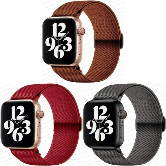 LEIXIUER 1/3Pack Scrunchie Nylon Braided Solo Loop Strap for Apple Watch Bands 38mm 40mm 44mm 45mm 41mm 49mm 42mm for Women Men, Adjustable Bands Wristbands for iWatch Series Ultra SE 8 7 6 5 4 3 2 1