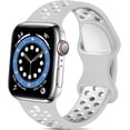 thumbnail image 1 of LEIXIUER 1/4Pack Silicone Sport Band Compatible with Apple Watch Ultra Bnads 44mm 45mm 38mm 40mm 49mm 42mm 41mm Women Men Adjustable Breathable Strap Replacement iWatch Series 8 7 SE 6 5 4 3 2 1, 1 of 13