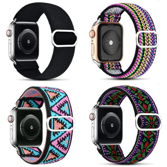 LEIXIUER (1Pack/4Pack) Solo Loop Band for Apple Watch Bands 45mm 40mm 38mm 44mm 49mm 42mm 41mm Elastic Adjustable Nylon Sport Scrunchie Strap Accessories for iWatch Series Ultra 8 7 6 5 4 3 2 1 Nike