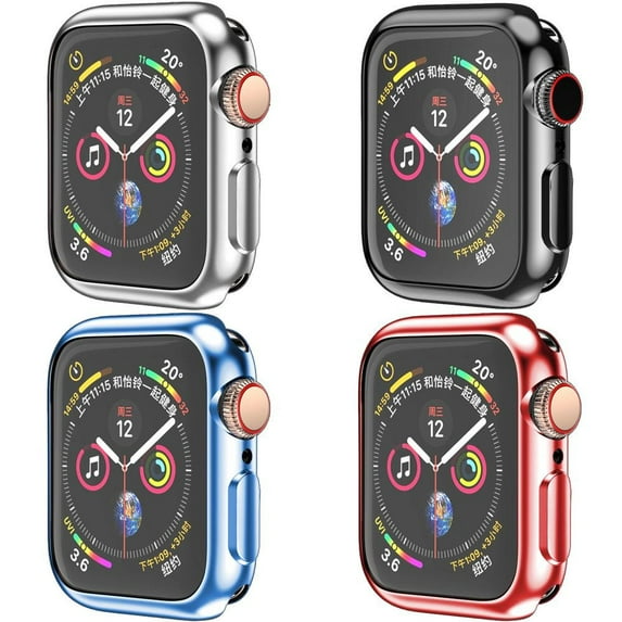 LEIXIUER 2/3/4 Pack Soft Case Cover Compatible with Apple Watch Case 41mm 40mm 38mm 45mm 44mm 42mm TPU Shell Protector Bumper Covers Replacement iWatch Series 9 8 7 6 SE 5 4 3 2 1