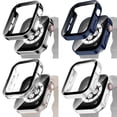 thumbnail image 1 of LEIXIUER 2/4Pack Hard Waterproof Cover Compatible with Apple Watch Case 45mm 44mm 41mm 40mm Accessories Tempered Glass Shell Protector Bumper Shockproof Case for iWatch Series 9 8 7 SE 6 5 4, 1 of 12