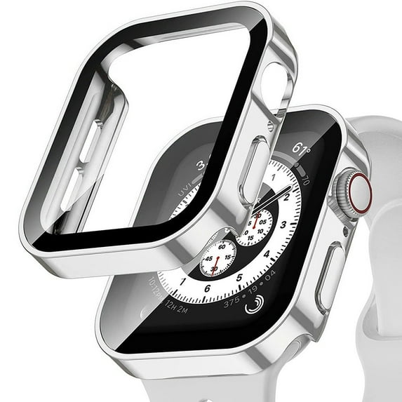 LEIXIUER 2 Pack Waterproof Hard Cases for Apple Watch Case 45mm 41mm 44mm 40mm with Tempered Glass Screen Protector, Accessories Ultra-Thin Durable Waterproof Protective Cover for iWatch SE 6 7 4 5