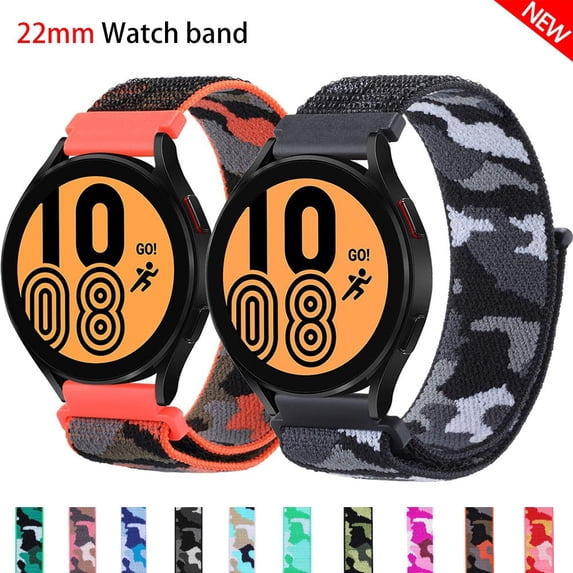 LEIXIUER 22mm Soft Nylon Camouflage Watch Bands Compatible for Samsung Galaxy Watch 46mm/Samsung Galaxy Watch 3 45mm/Gear S3 Frontier/Classic,Sport Strap Wristband Replacement Bracelet,Black