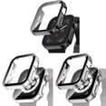 thumbnail image 1 of LEIXIUER 3 Pack 6 Pack Hard PC Tempered Glass Watch Case for Apple Watch 40mm 44mm 38mm 45mm 41mm 42mm Women Men, Accessories Shockproof Bumper Case for iWatch Apple Series 8 7 SE 6 5 4 3 2 1, 1 of 7