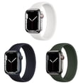thumbnail image 1 of LEIXIUER 3 Pack Silicone Solo Loop for Apple Watch Bands 45mm 44mm 40mm 41mm 42mm Men Women Elastic Belt Silicone Bracelet iWatch Series Ultra 5/4/3/SE/6/7/8 Bands, 1 of 6