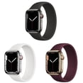 thumbnail image 1 of LEIXIUER 3 Pack Silicone Solo Loop for Apple Watch Bands 45mm 44mm 40mm 41mm 42mm Men Women Elastic Belt Silicone Bracelet iWatch Series Ultra 5/4/3/SE/6/7/8 Bands, 1 of 6