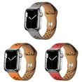 thumbnail image 1 of LEIXIUER 3Pack UP Soft Leather Bands Compatible with Apple watch iWatch Bands 45mm 41mm Ultra 49mm 38mm 40mm 44mm 42mm Thin Breathable Leather Wristbands for iWatch Series 9 8 7 SE 6 5 4 3 2 1, 1 of 15