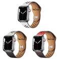 thumbnail image 1 of LEIXIUER 3Pack UP Soft Leather Bands Compatible with Apple watch iWatch Bands 45mm 41mm Ultra 49mm 38mm 40mm 44mm 42mm Thin Breathable Leather Wristbands for iWatch Series 9 8 7 SE 6 5 4 3 2 1, 1 of 15