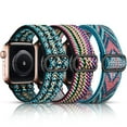 thumbnail image 1 of LEIXIUER 3Pack Stretchy Solo loop Band Compatible with Apple Watch Bands 44mm 42mm 40mm 38mm 45mm 41mm Ultra 49mm, Braided Strap Nylon Bands Adjustable Loop Wrist for iWatch Series 9 8 SE 6 5 4 3 2 1, 1 of 8