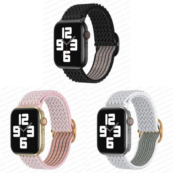LEIXIUER 3Pack Stretchy Strap Compatible with Apple Watch Bands 38mm 40mm 41mm 45mm 44mm Ultra 49mm 42mm Women Men, Nylon Loop Braided Wrist Adjustable Wristbands for iWatch Series 9 8 7 SE 6 5 4 3 2
