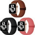 thumbnail image 1 of LEIXIUER 3Pack Stretchy Strap Compatible with Apple Watch Bands 38mm 40mm 41mm 45mm 44mm Ultra 49mm 42mm Women Men, Nylon Loop Braided Wrist Adjustable Wristbands for iWatch Series 9 8 7 SE 6 5 4 3 2, 1 of 14