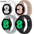 thumbnail image 1 of LEIXIUER 4 PACK Bands Compatible with Samsung Galaxy Watch 4 Band 40mm 44mm, Galaxy Watch 4 Classic Band 42mm 46mm, 20mm Silicone Sport Strap Replacement Band for Galaxy Watch 4, 1 of 7