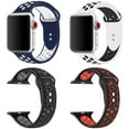 thumbnail image 1 of LEIXIUER 4Pack Silicone Sport Strap Compatible with Apple Watch Bands 44mm 42mm 45mm 41mm 40mm 38mm Ultra 49mm Women Men Soft Breathable Band Wristband Replacement iwatch Series 8 7 SE 6 5 4 3 2 1, 1 of 8