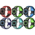 thumbnail image 1 of LEIXIUER 6Pack Silicone Sport Band for Apple Watch bands Ultra 49mm 44mm 45mm 38mm 40mm 41mm 42mm Women Men, Breathable Adjustable Soft Strap Wristbands for iWatch Series 8 7 SE 6 5 4 3 2 1Accessories, 1 of 12