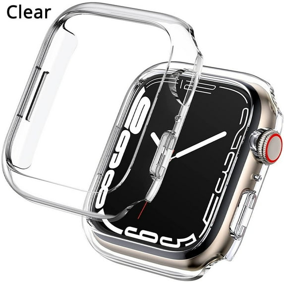 LEIXIUER All-around Case for Apple Watch Case 40mm 45 mm 41 mm 44mm 42mm 38mm Ultra-thin TPU Clear Frame Soft Cover for iWatch Series 3 6 7 5 4 3 2 1 SE -Clear