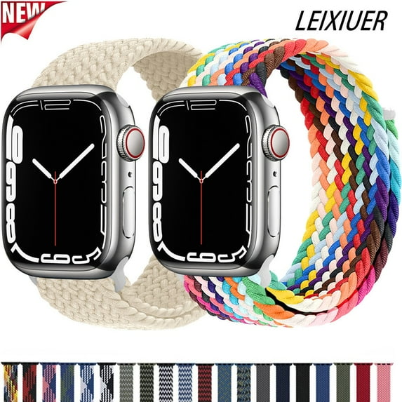 LEIXIUER Braided Solo Loop Compatible with Apple Watch Bands 41mm 40mm 38mm ultra 49mm 45mm 44mm 42mm Nylon Sport Braided Loop Wristbands Replacement iWatch Series 9 8 7 se 6 5 4 3 2 1 Women Men