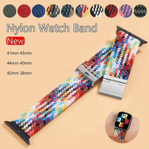 LEIXIUER Braided Solo Loop for Nylon Apple Watch Bands 40mm 44mm 38mm 42mm 41mm 45mm for Men and Women, Stretch Elastic Sport Nylon Bracelet for apple watch series 3 4 5 SE 6 7 Strap