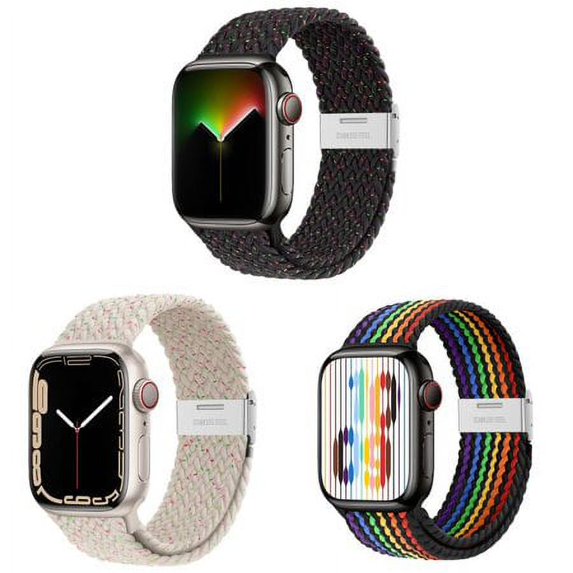 LEIXIUER Braided Solo Loop Strap for Apple Watch Bands 40mm 44mm 45mm 41mm 42mm 38mm 49mm Men Women Elastic Nylon Wristwatches Sport Loop Band Belt Bracelet iWatch Series 8 7 SE 6 5 4 3 2 1 Wristbands