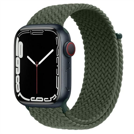 LEIXIUER Braided Solo Loop Strap Compatible with Apple Watch Bands 44mm 40mm 45mm 41mm 42mm 38mm Ultra 49mm Nylon Elastic Belt Bracelet Replacement iWatch Series 8 7 6 SE 3 4 5 - Green