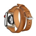 thumbnail image 1 of LEIXIUER Compatible with Apple Watch Bands 41mm 40mm 38mm 49mm 45mm 44mm 42mm, Double Tour Wristbands Genuine Leather Bands Replacement iwatch Series 9 8 7 se 6 5 4 3 2 1 ultra Strap, 1 of 10