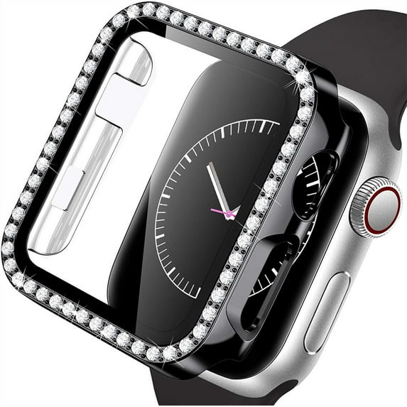 LEIXIUER Compatible with Apple Watch Case 38mm Series 3/2/1 Bling Rhinestone Compatible with Apple Watch Protective Case Bumper Frame Screen Protector Case Cover for Women Girl iWatch Series 38mm