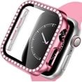 thumbnail image 1 of LEIXIUER Compatible with Apple Watch Case 44mm Series 6/5/4 SE Bling Rhinestone Compatible with Apple Watch Protective Case Bumper Frame Screen Protector Case Cover for iWatch Series 44mm, 1 of 6