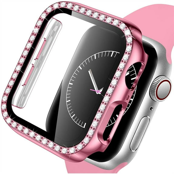 LEIXIUER Compatible with Apple Watch Case 44mm Series 6/5/4 SE Bling Rhinestone Compatible with Apple Watch Protective Case Bumper Frame Screen Protector Case Cover for iWatch Series 44mm
