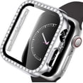 thumbnail image 1 of LEIXIUER Compatible with Apple Watch Case 44mm Series 6/5/4 SE Bling Rhinestone Compatible with Apple Watch Protective Case Bumper Frame Screen Protector Case Cover for iWatch Series 44mm, 1 of 6