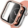 thumbnail image 1 of LEIXIUER Compatible with Apple Watch Case Series 7 41mm Bling Rhinestone Compatible with Apple Watch Protective Case Bumper Frame Screen Protector Case Cover for Women Girl iWatch Series 41mm, 1 of 6