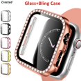 thumbnail image 1 of LEIXIUER Compatible with Apple Watch Case Series 7 45mm Bling Rhinestone Compatible with Apple Watch Protective Case Bumper Frame Screen Protector Case Cover for Women Girl iWatch Series 45mm, 1 of 6