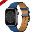 thumbnail image 1 of LEIXIUER Compatible with Apple Watch Leather Band 45mm 44mm 40mm 49mm 41mm 38mm 42mm for Adjustable Calfskin Leather Watch Stap Quick Release Wristbands for iWatch Series Ultra SE 8 7 6 5 4 3 2 1, 1 of 5
